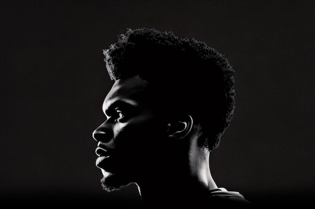 black man silhouette with power pose, black lives matter campaign