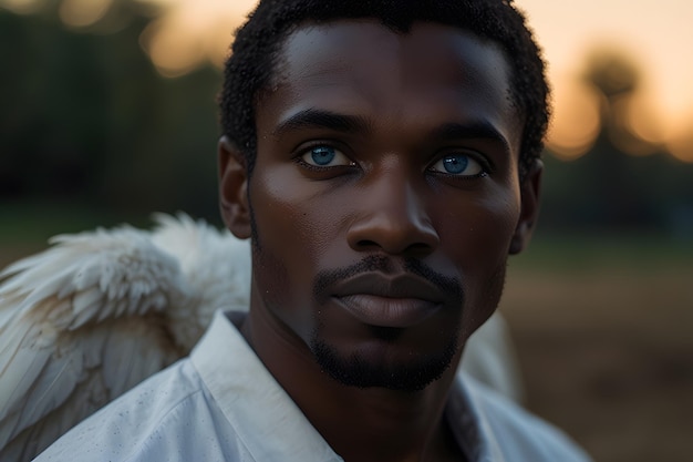 black man with blue eyes