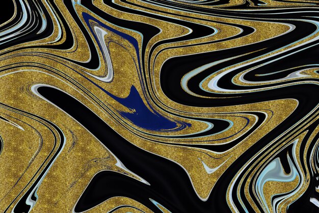 Black marble background with gold lining