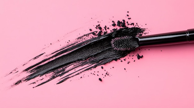 Black Mascara with a Pink Background