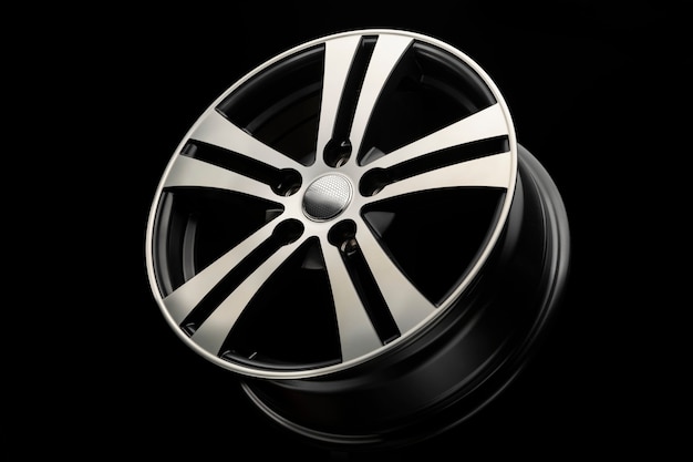 Black matte five-beam alloy wheel with a silver rim