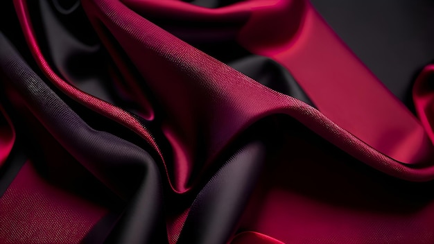 Black meets red fabric textured illustration background