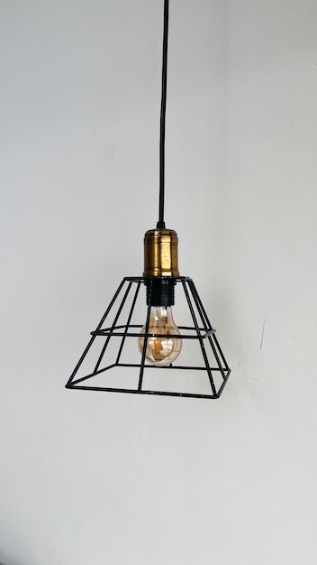 Black Metal Cage Pendant Black Holder Wall Light Bulb