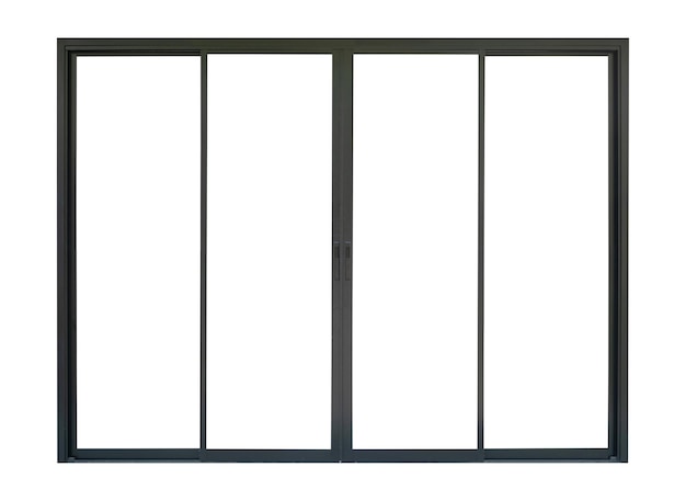 Black metallic door frame isolated on white background