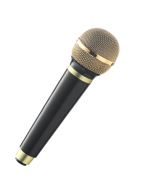 Black Microphone isolated on white background