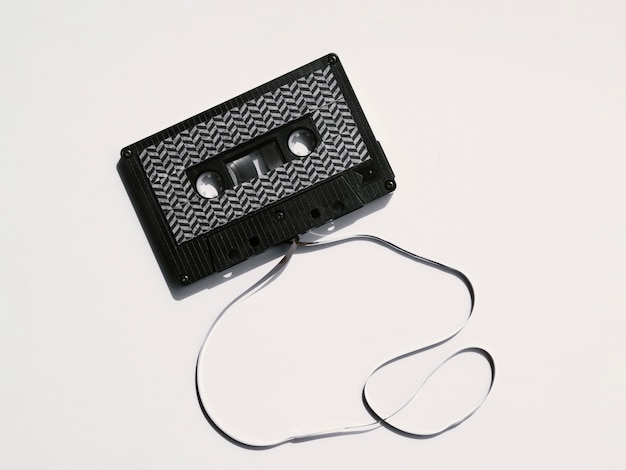 Black modern broken cassette tape 