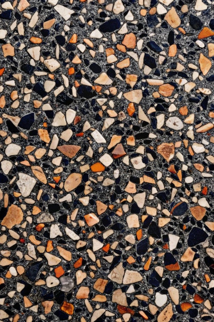 Photo black mosaic stones background terrazzo marble texture