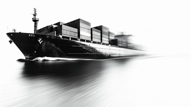 Black Motion Blur Ship Container Transportation