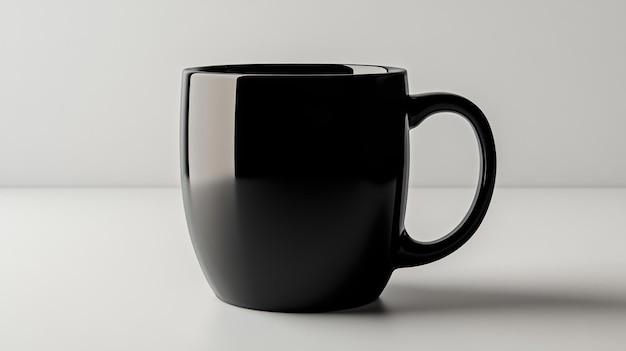 Black Mug on a White Background