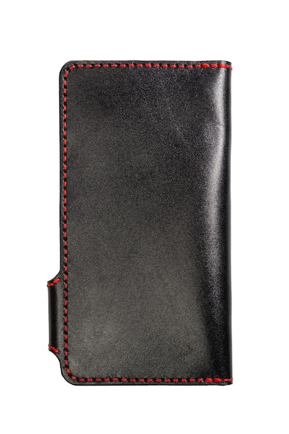 Black natural leather women wallet