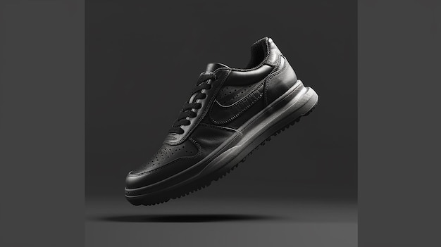 Photo a black nike shoe with a nike logo on the side