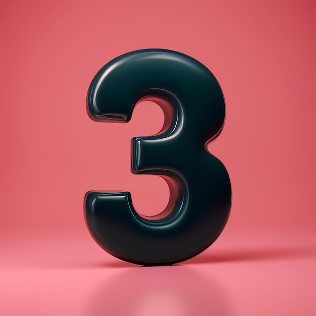 a black number 3 is on a red background