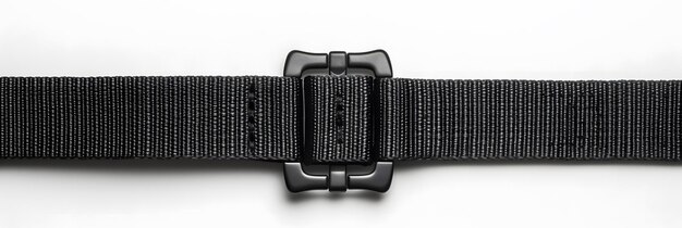 Black nylon strap isolated on white background top view