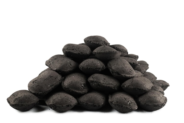 Black oak coal isolated on a white background