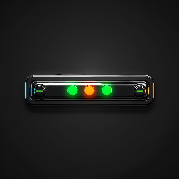 a black object with the green and red lights on it