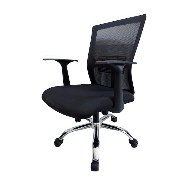 Black Office Chair on White Background