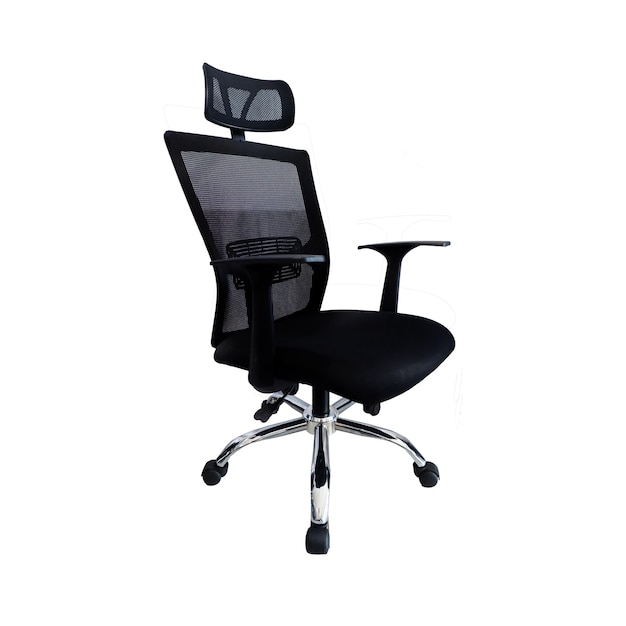 Black Office Chair on White Background