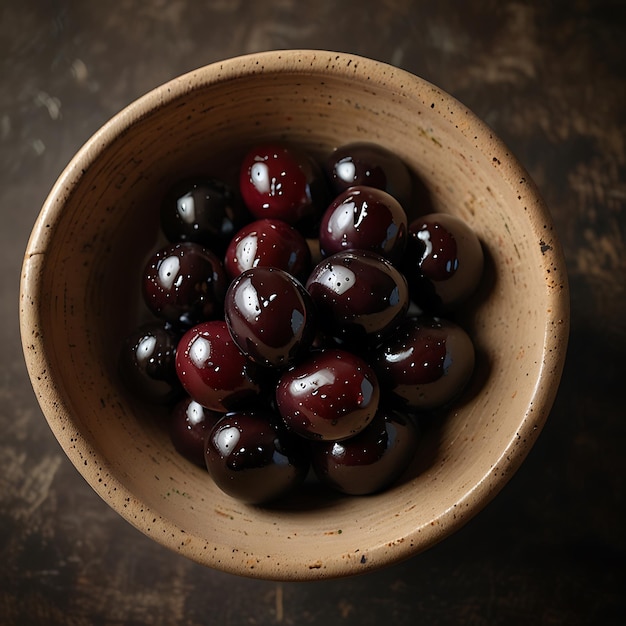 Black olives in a decorative bowl ready for a gathering generated by AI