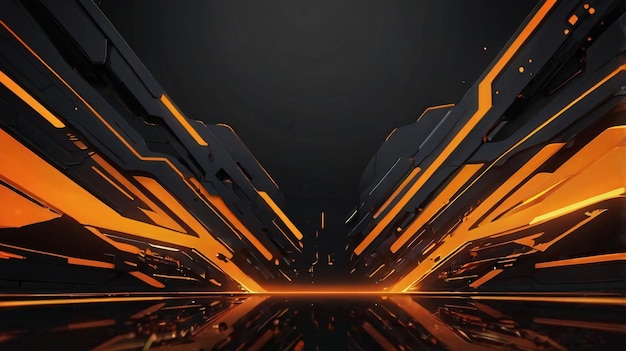 Black and orange abstract gaming background Generative Ai