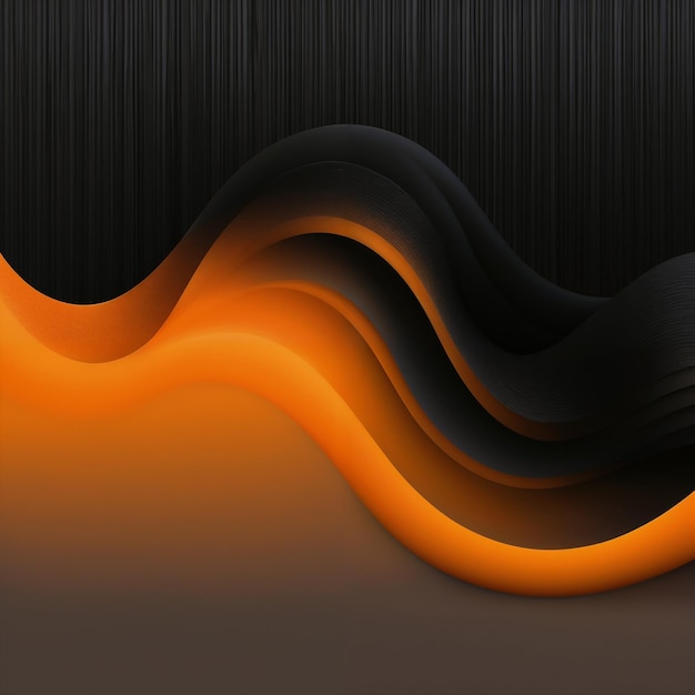 Photo black orange color wave texture background modern design