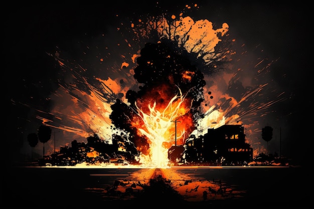 A black and orange illustration of a fireball with the words fireball on it.