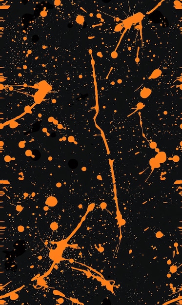 a black and orange paint splatter