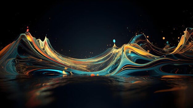 A black and orange water background with a splash of liquid.