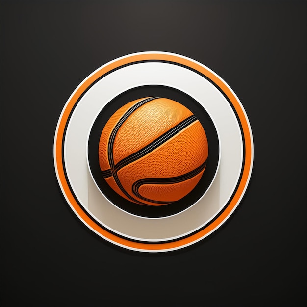 Photo black orange and white circular modern basketball club logo design with club name and tagline