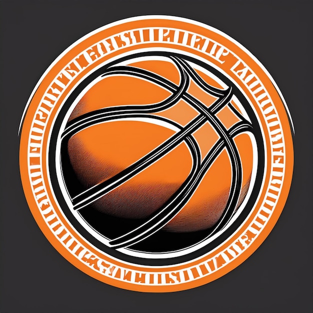 Black Orange and White Circular Modern Basketball Club Logo Design with Club Name and Tagline