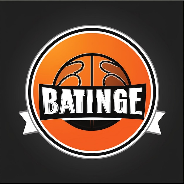 Photo black orange and white circular modern basketball club logo design with club name and tagline