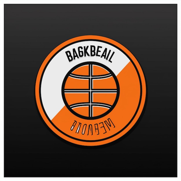 Photo black orange and white circular modern basketball club logo design with club name and tagline