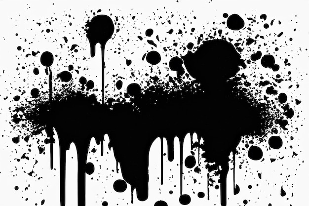 Photo black paint splatter isolated on white background vector illustration dirty ink