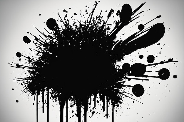 Photo black paint splatter isolated on white background vector illustration dirty ink