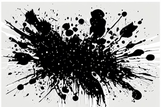 Photo black paint splatter isolated on white background vector illustration dirty ink