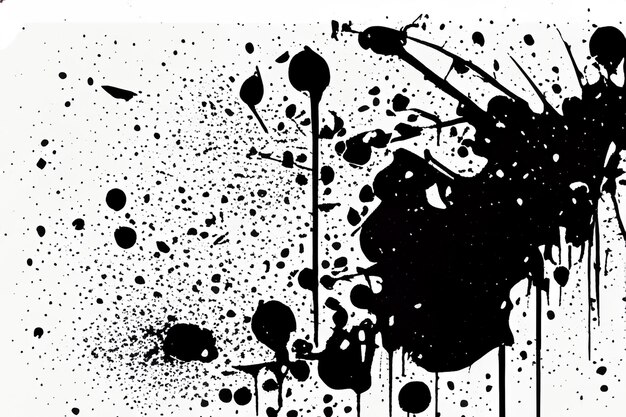 Photo black paint splatter isolated on white background vector illustration dirty ink