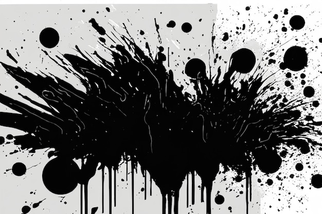 Photo black paint splatter isolated on white background vector illustration dirty ink