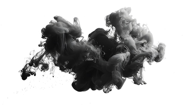 Photo black paint underwater highly detailed isolated on white background