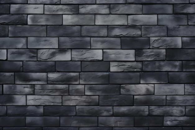 Black Painted Brick Wall as a Striking Background or Wallpaper Generative AI