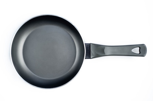 Black pan on a white background