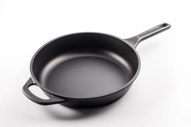 A black pan with a handle that says " i love frying " on it.