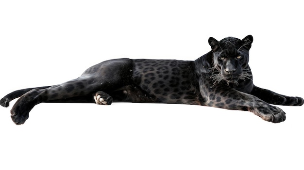 Black Panther Lying Down Isolated