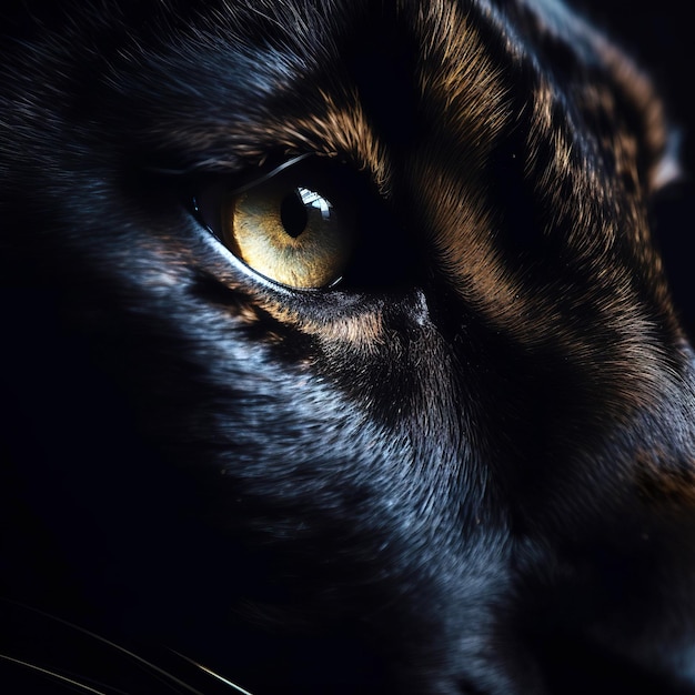 Black panther's eyes close up