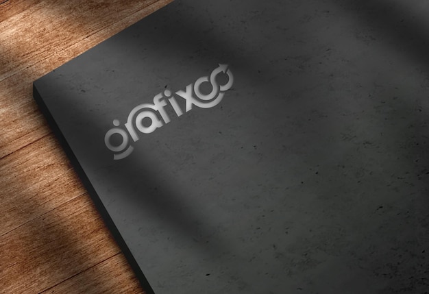 Photo black paper logo mockup