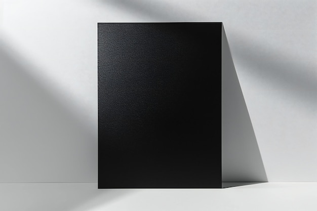 Black paper sheet on white background Mock up