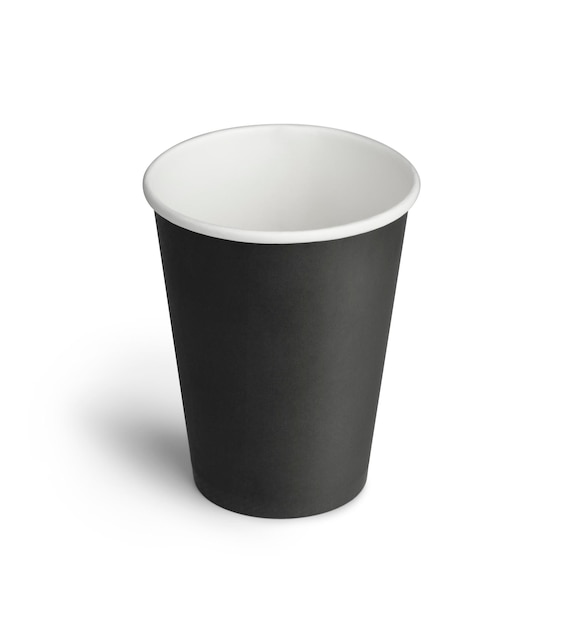 Black paper takeout coffee Cup Isolated on a white With clipping path