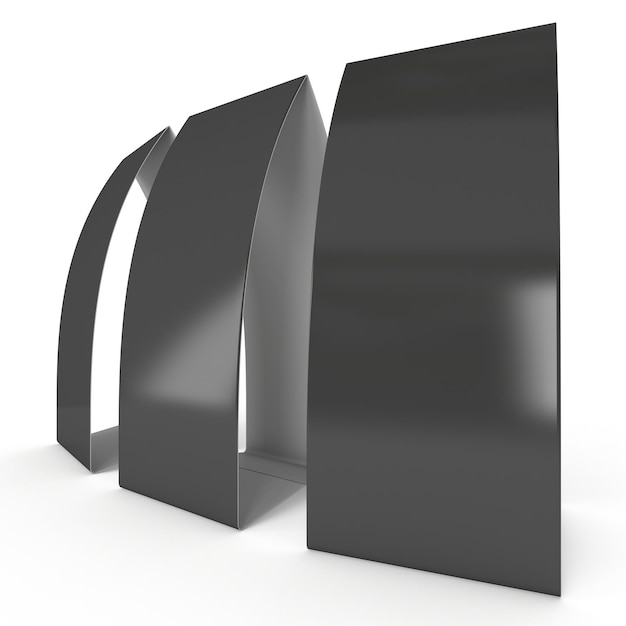 Black paper tent card 3d render