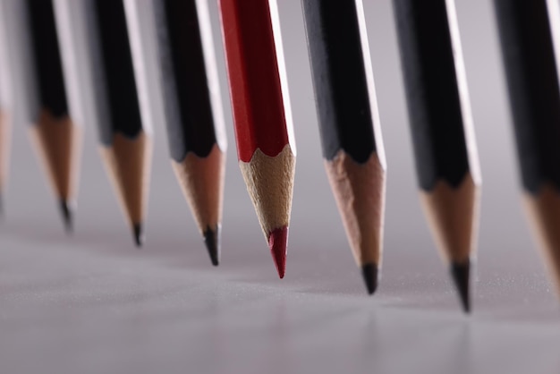 Black pencils in the center with red