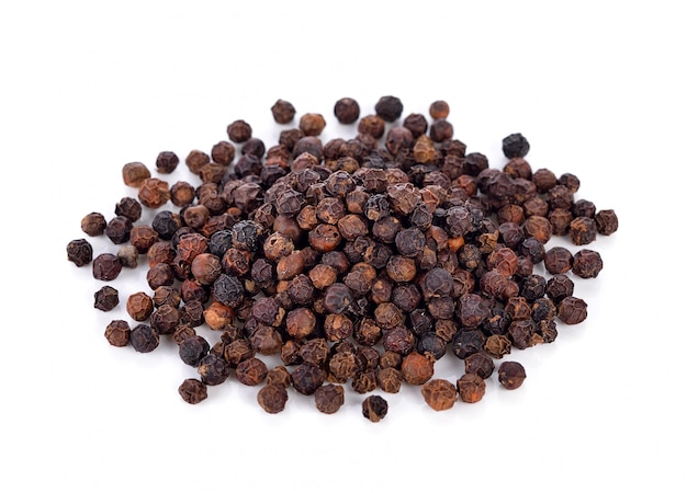 Black pepper on white