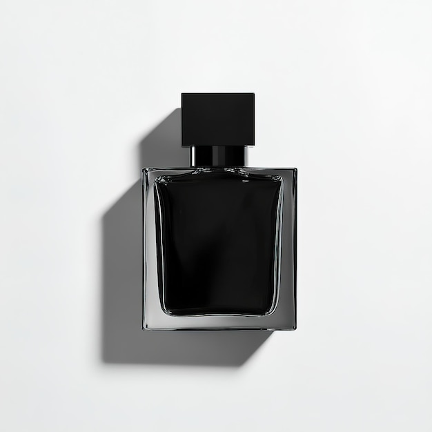 Photo black perfume bottle with square design and modern look