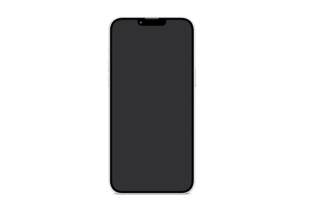 Black phone with a blank screen and a white background.